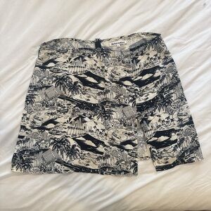 Reformation Black & White LA printed Mini Skirt